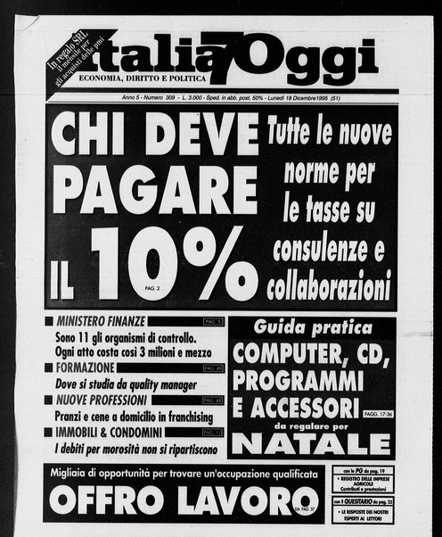 Italia oggi : quotidiano di economia finanza e politica